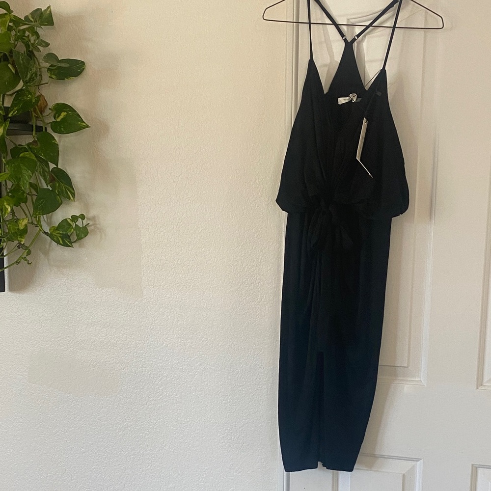 Mustard Seed Elegant Black Backless Dress